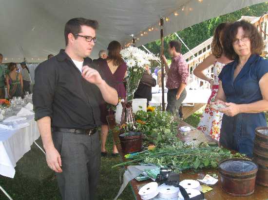 wedding flower prep