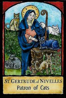St Gertrude patroness of cats